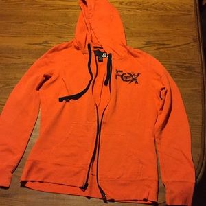Fox zip hoodie size XL orange